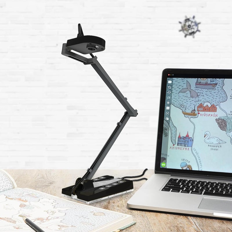 TreasLin Store Document Camera 15MP HDMI USB-C for Document Camera for Teachers, Remote Learning, Classroom Presentations, Art Classes Online Teaching with Multi Angle Rotation Adjustment LED Light - Image 5
